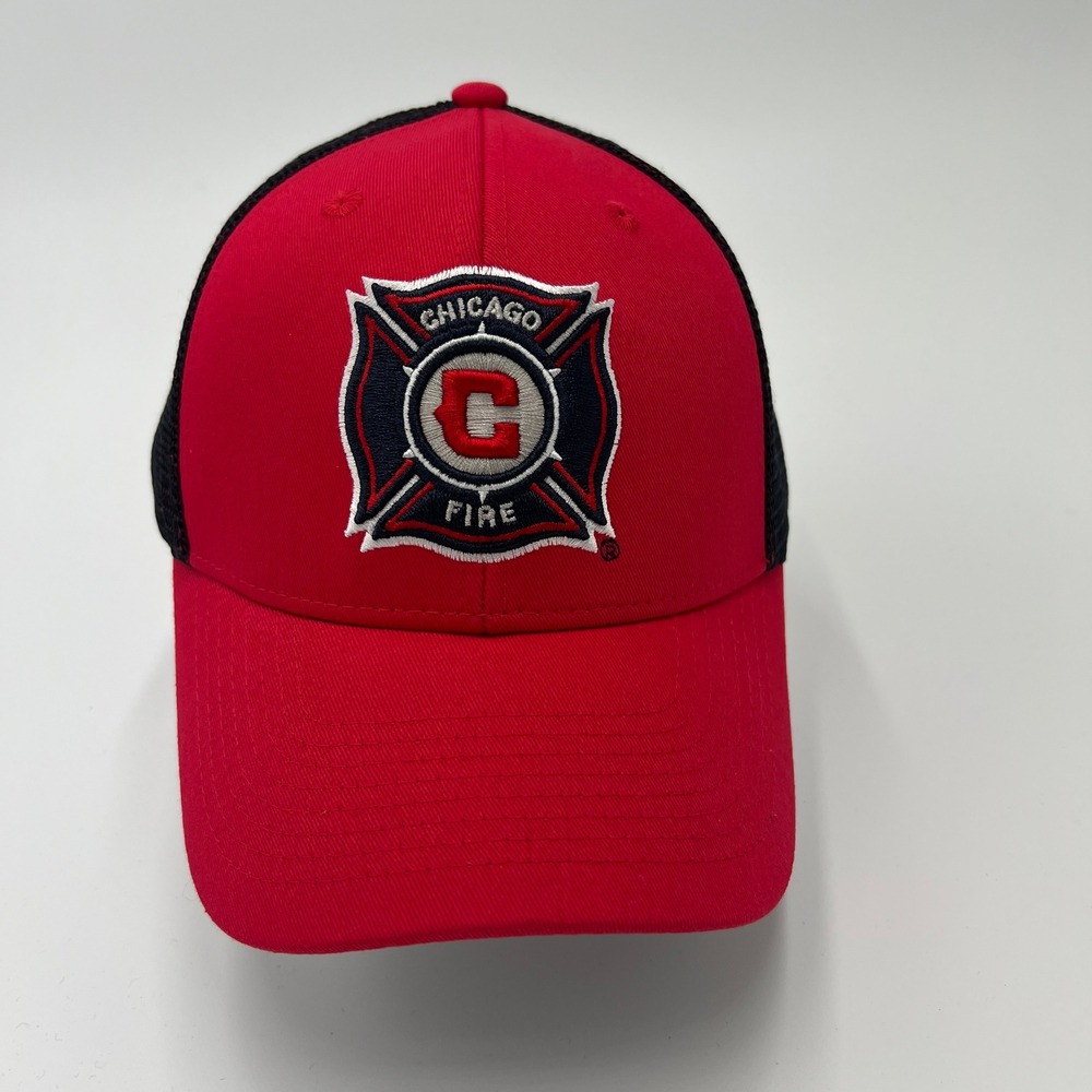 Chicago Fire Department‎ Trucker Hat Red Black Mesh MLS Licensed OSFA